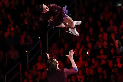 Ice skaters performing