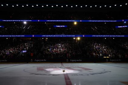 Ice skaters performing